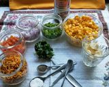 A picture of step 1 of Chatpata Corn Chaat.