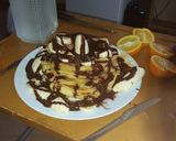 A picture of step 6 of Chocolate Fountain Pancakes Tower.