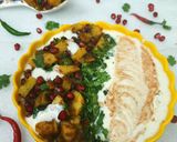 A picture of step 2 of Aloo anarkali raita.