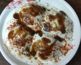 A picture of step 5 of Moong Dal Dahi Vada.