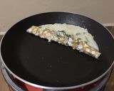 A picture of step 3 of Japanese rolled omelette.