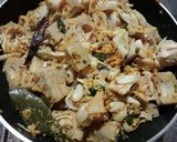 A picture of step 3 of Dry Green Jackfruit Curry (South Style).