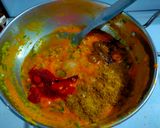 A picture of step 3 of Green garlic sabzi.