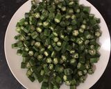 A picture of step 2 of Spicy Okra.