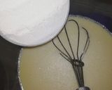A picture of step 2 of Rainbow Crepe Cake.