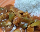 A picture of step 7 of Shashlik gravy with Rice.