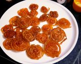 A picture of step 7 of Jowar jalebi with rabdi.