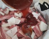 A picture of step 4 of My Pork Loin Ribs cooked in Sweet Baby Rays BBQ Sauce.