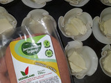 Canastitas de jamón y queso vegetariano