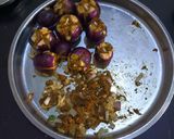 A picture of step 2 of Stuffed brinjal curry (bharli vangi).
