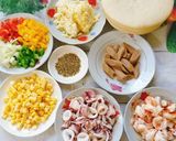 Hình bước làm 1 của món Bánh pizza thập cẩm