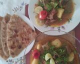 A picture of step 4 of Alloo gosht.