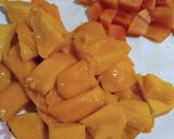 A picture of step 1 of Mango Papaya Chutney.