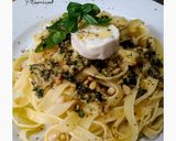 Foto del paso 13 de la receta: Nidos Tagliatella con salsa pesto, queso de cabra y miel
