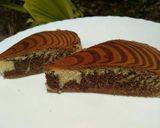A picture of step 10 of Eggless Zebra cake.