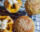 A picture of step 13 of Veggi Zingy parcel and Curry buns.