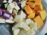 Palong shak ghonto or Spinach mixed vegetable Curry