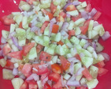 A picture of step 1 of Cucumber salad.