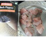A picture of step 1 of Chilli Chicken.