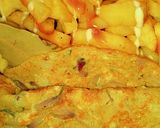 A picture of step 6 of Fries and egg with ketchup.