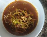 A picture of step 11 of Veg Thukpa soup with noodles.