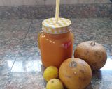 A picture of step 3 of Bel ka sharbat bael wood apple.