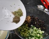 A picture of step 2 of Abdoogh Khiar (Iranian cold cucumber soup).