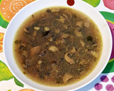 Foto del paso 4 de la receta: Sopa de champiñones con alga agar agar y jamón serrano