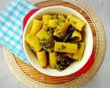 Foto langkah ke 6 dari resep Rigatoni Pasta Kari Hijau.