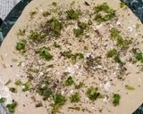 A picture of step 4 of Masala laccha paratha with aloo matar in tomato gravy.