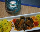 A picture of step 13 of Persian Okra stew with beef.