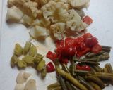 Foto del paso 1 de la receta: Vegetales al vapor salteados con jamón cocido y huevo