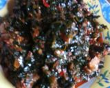 A picture of step 1 of Efo riro(vegetable soup).