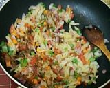 A picture of step 4 of Frittita with Pao bhaji flavour.
