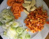 Foto del paso 1 de la receta Arroz 🍚 meloso de bacalao y verduritas 🥦🥒🍆🌶