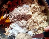 A picture of step 2 of Peri Peri mushroom oats fritters.
