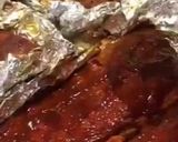 A picture of step 5 of Oven baked baby back ribs with dry rub and Bourbon BBQ sauce.
