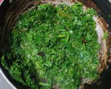A picture of step 2 of Spinach and chickpea flour dry curry (Palak besan sabji).