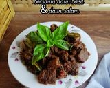 Gambar langkah 5 resipi Paru masak kicap bersama daun basil & daun salam.