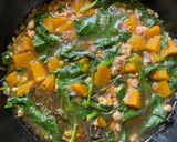 A picture of step 5 of Alugbati, Giniling, Kalabasa in Filipino style for dinner / Malabar Spinach, Chicken mince, Pumpkin.