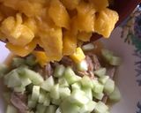 A picture of step 7 of Canned Tuna Ceviche with Mango, Cucumber, Red Onion, and Citrus Sauce.