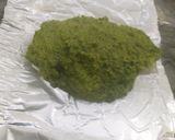 A picture of step 2 of Paneer with mint coconut chutney.