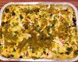 A picture of step 8 of Mike's White Green Chile Chicken Enchiladas.