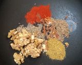 A picture of step 1 of Potato roast with walnut masala.