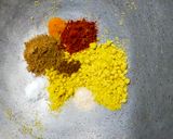 A picture of step 1 of Besan Mirch.