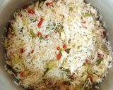 A picture of step 2 of Chinese Fried rice 😍.
