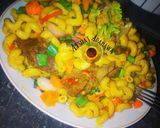 A picture of step 4 of Stir fried Vegetable pasta.