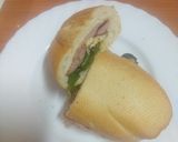 Foto del paso 5 de la receta: Bocadillo de lacón, queso fresco y pimiento verde frito