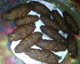 A picture of step 3 of Seekh Kabab without seekh.