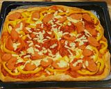 Hình bước làm 5 của món Pizza hình chữ nhật